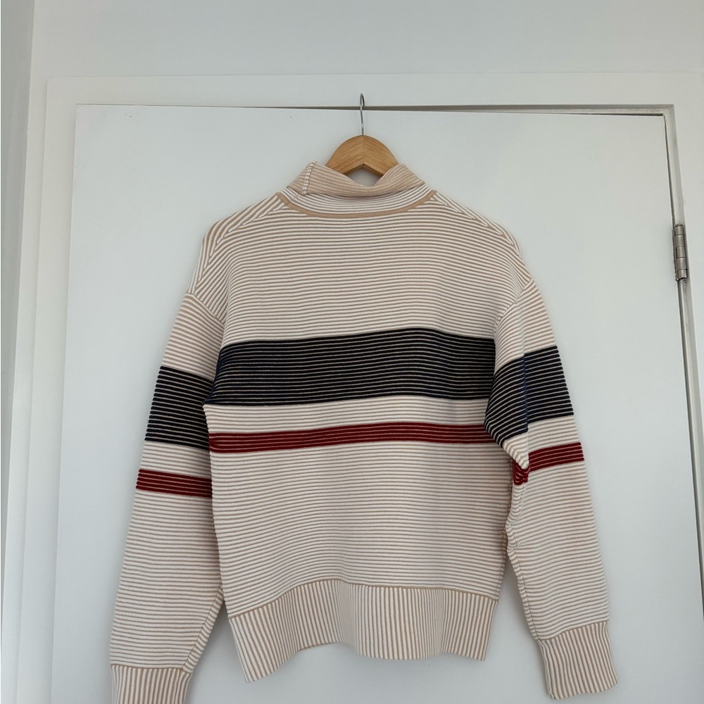 Nagnata Organic Cotton Cream Striped Turtleneck